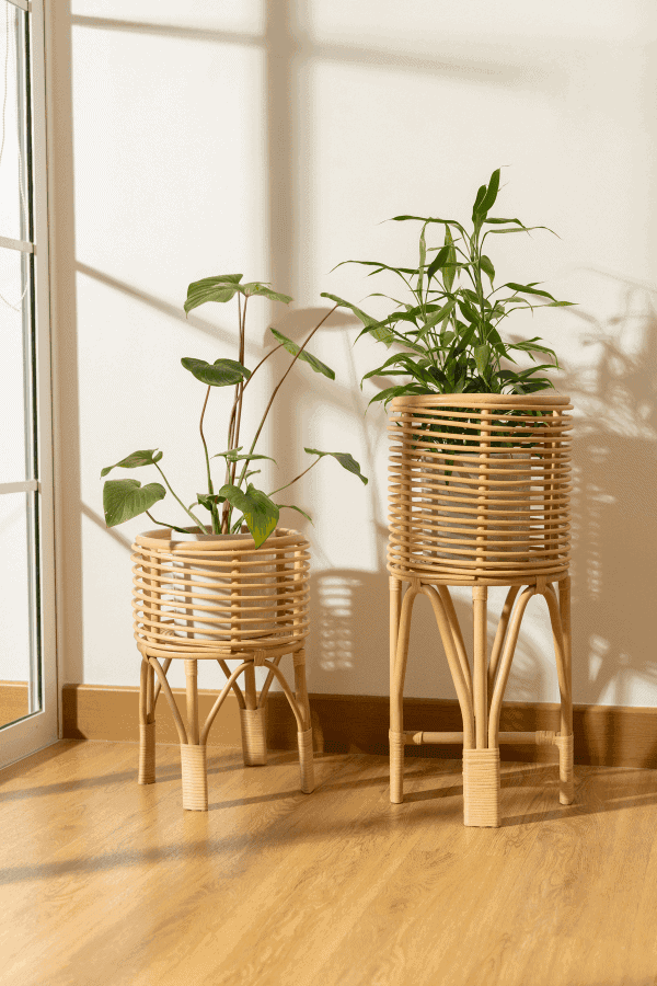 rattan planter stand