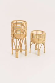 rattan planter stand