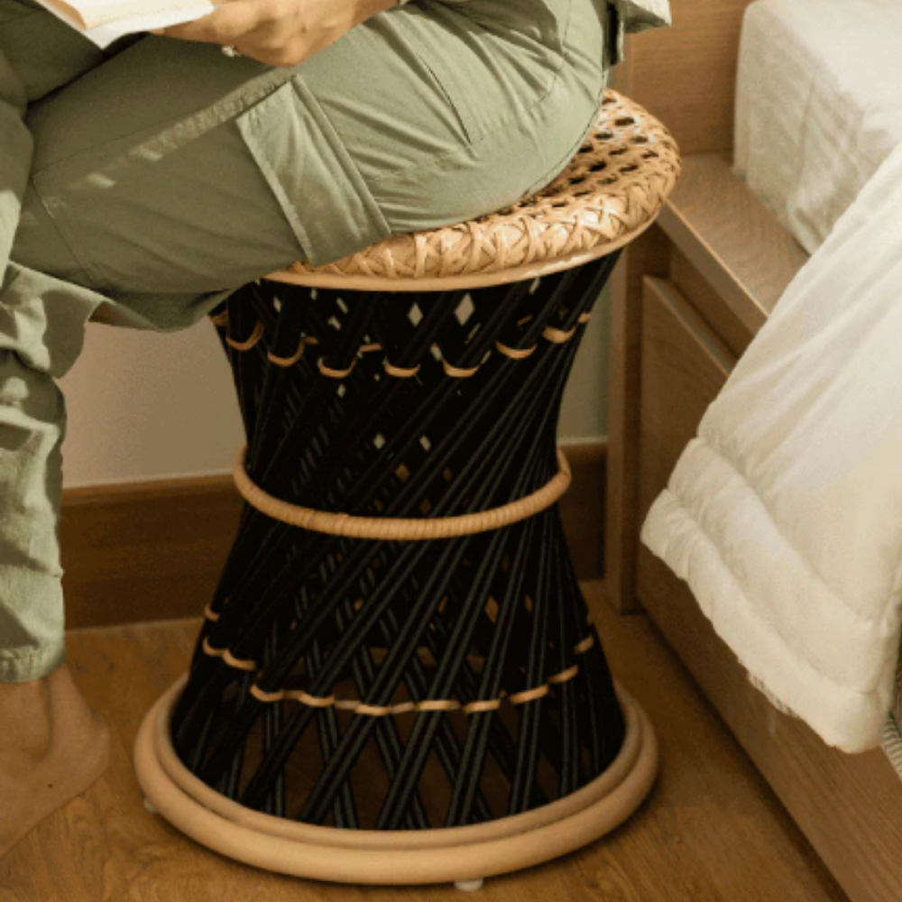 Tahitian Rattan Stool