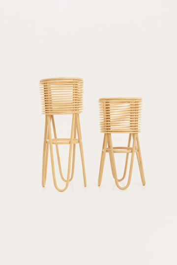 rattan planter stand