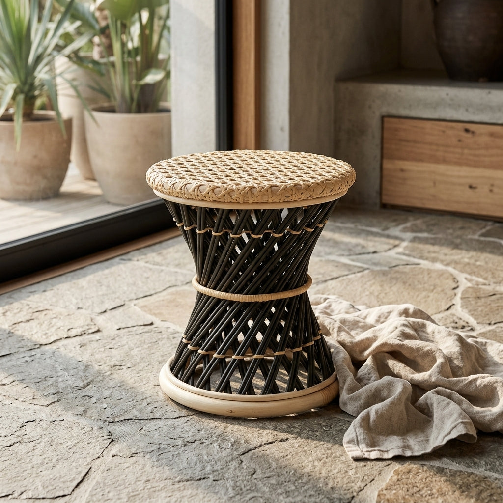 Tahitian Rattan Stool